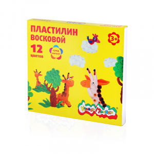 ПЛАСТИЛИН ВОСКОВОЙ "КАЛЯКА"12 ЦВ 180 Г  