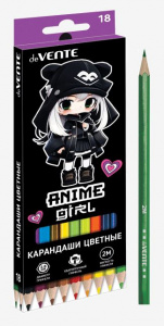 КАРАНДАШИ ЦВЕТНЫЕ "ANIME GIRL" 18 ЦВ
