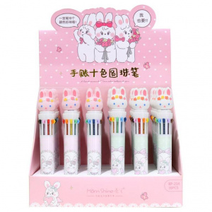 РУЧКА ШАРИКОВАЯ 10 ЦВЕТОВ АЛЕФ COTTON RABBIT 
