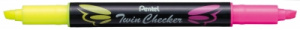 МАРКЕР ТЕКСТОВЫДЕЛИТЕЛЬ PENTEL TWIN CHECKER ЖЕЛТО-РОЗОВЫЙ