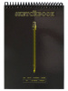 СКЕТЧБУК НА ГРЕБНЕ А5 32 Л 120Г/М2 "PENCIL SLICED BLACKOUT" ОФСЕТНАЯ ЧЕРНАЯ БУМАГА