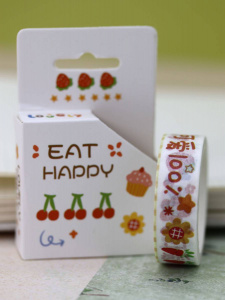 НАБОР ДЛЯ ТВОРЧЕСТВА ЛЕНТА КЛЕЙКАЯ EAT HAPPY 15ММх5М 