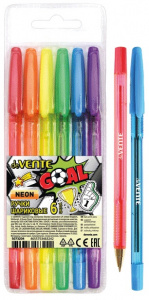 НАБОР ШАРИКОВЫХ РУЧЕК deVENTE GOAL 6ЦВ НЕОН