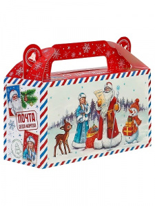 КОРОБКА ДЛЯ УПАКОВКИ ПОДАРКА 22*50СМ "ДЕД МОРОЗ НА ТРОЙКЕ"