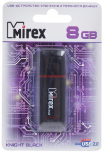 КАРТА ПАМЯТИ MIREX 8Gb "KNIGHT BLACK" ЧЕРНАЯ