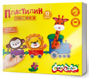 ПЛАСТИЛИН 12ЦВ 240Г КАЛЯКА СО СТЕКОМ