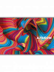 АЛЬБОМ ДЛЯ РИСОВАНИЯ НА ГРЕБНЕ А4 40Л "ВОЛНЫ ЦВЕТА-7"