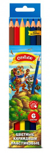 КАРАНДАШИ ЦВЕТНЫЕ "CREATIVIKI"  6ЦВ ПЛАСТИК