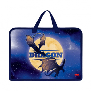 ПАПКА ПОРТФЕЛЬ НА МОЛНИИ С РУЧКАМИ А4 "DRAGON" ПЛАСТИК 34*24,5*7,5СМ