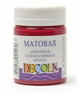 КРАСКА АКРИЛОВАЯ ДЕКОЛА 50 МЛ МАТОВАЯ БОРДОВАЯ
