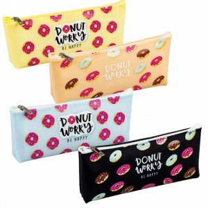 ПЕНАЛ СИЛИКОНОВЫЙ "DONUT WORRY" 21*8*3.5СМ