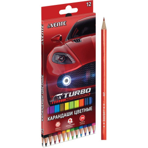КАРАНДАШИ ЦВЕТНЫЕ "TURBO" 12 ЦВ