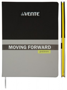 ДНЕВНИК УНИВЕРСАЛЬНЫЙ "MOVING FORWARD GRAY" С ОБЛОЖКОЙ ИЗ ИСКУСТВЕННОЙ КОЖИ 