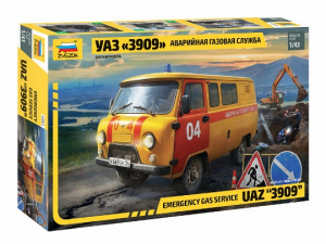 МОДЕЛЬ СБОРНАЯ ЗВЕЗДА "УАЗ "3909" БУХАНКА АВАРИЙНАЯ ГАЗОВАЯ СЛУЖБА"