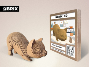 КОНСТРУКТОР КАРТОННЫЙ 3D КОТИК ОХОТНИК