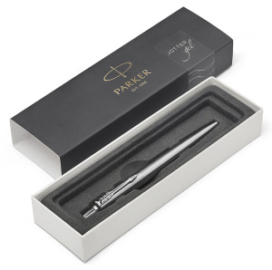 РУЧКА ПОДАРОЧНАЯ ГЕЛЕВАЯ ЧЕРНАЯ "PARKER JOTTER CORE K694 STAINLESS STEEL CT" ЦВЕТ КОРПУСА ЧЕРНЫЙ В КАРТОННОМ ФУТЛЯРЕ