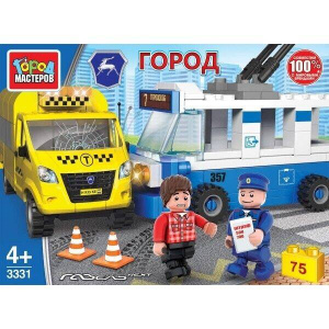 КОНСТРУКТОР "АВАРИЯ. ТРОЛЛЕЙБУС+ТАКСИ" 172 ЭЛЕМЕНТА