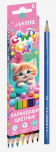 КАРАНДАШИ ЦВЕТНЫЕ "CANDY CAT" 6 ЦВ