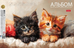 АЛЬБОМ ДЛЯ РИСОВАНИЯ 20 ЛИСТОВ "СЧАСТЛИВЫЕ МУРЧАЛКИ" АКВАРЕЛЬНАЯ БУМАГА