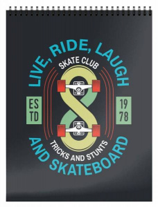 БЛОКНОТ А6 40Л НА ГРЕБНЕ "SKATEBOARD FOREVER"