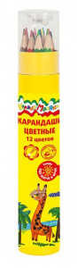 КАРАНДАШИ ЦВЕТНЫЕ "КАЛЯКА-МАЛЯКА" 12 ЦВ В ТУБЕ
