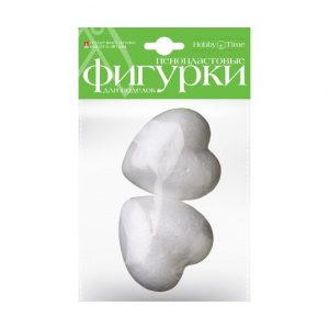 ФИГУРЫ ИЗ ПЕНОПЛАСТА "СЕРДЕЧКИ" D=80ММ 2ШТ