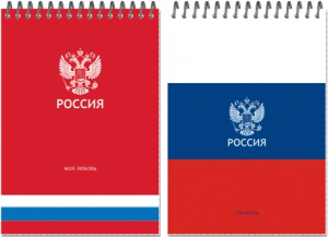 БЛОКНОТ А5 50 ЛИСТОВ ГРЕБЕНЬ "РОССИЯ"