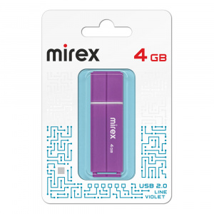 КАРТА ПАМЯТИ MIREX 4Gb "LINE VIOLET" ФИОЛЕТОВАЯ