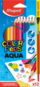 КАРАНДАШИ ЦВЕТНЫЕ АКВАРЕЛЬНЫЕ "COLOR'PEPS" 12 ЦВ