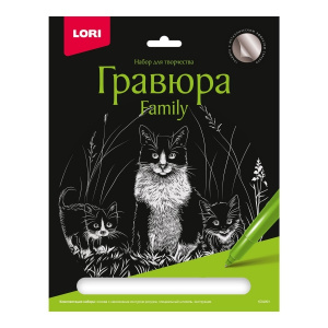 НАБОР ДЛЯ ТВОРЧЕСТВА LORI ГРАВЮРА FAMILY БОЛЬШАЯ С ЭФФЕКТОМ СЕРЕБРА