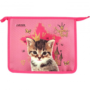 ПАПКА ДЛЯ ТЕТРАДЕЙ НА МОЛНИИ А5 "CAT PRINCESS" КАРТОН, ПЛАСТИК 24*19.8*4,5СМ