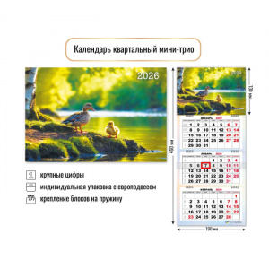 КАЛЕНДАРЬ КВАРТАЛЬНЫЙ 3 ГРЕБЕНЯ "КВАДРА" МИНИ-ТРИО КАЛЕНДАРЬ КВАРТАЛЬНЫЙ 3 ГРЕБЕНЯ "КВАДРА" МИНИ-ТРИО