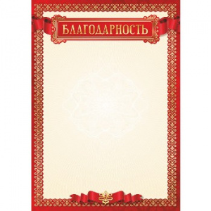 БЛАГОДАРНОСТЬ ШКОЛА А4 