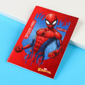ЗАПИСНАЯ КН А6 32Л КАРТОН MARVEL КЛЕТКА ЧЕЛОВЕК-ПАУК СУПЕРГЕРОЙ