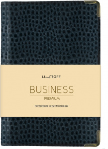 ЕЖЕДНЕВНИК A6 2027 BUSINESS PREMIUM "ИГУАНА" СИНИЙ 176Л 113х146ММ