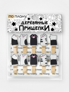 ПРИЩЕПКИ ДЕКОРАТИВНЫЕ "ЦАРАПКИ" ЧЕРНЫЙ 10ШТ