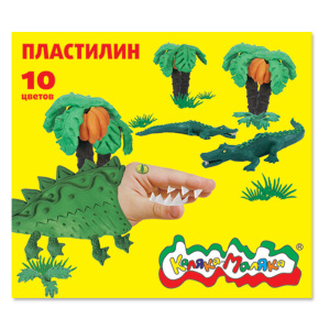 ПЛАСТИЛИН "КАЛЯКА" 10 ЦВ 150 Г СО СТЕКОМ