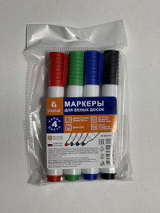 НАБОР МАРКЕРОВ ДЛЯ ДОСКИ РДК КРУГЛЫЙ 4 ЦВЕТА