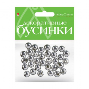 БУСИНЫ HOBBY TIME СЕРЕБРЯНЫЕ 10ММ