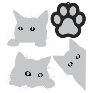 НАКЛЕЙКА СВЕТООТРАЖАЮЩАЯ 65*55 ММ "KITTEN"