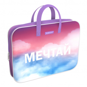 ПАПКА ПОРТФЕЛЬ НА МОЛНИИ С РУЧКАМИ А4 "DREAM" ТЕКСТИЛЬ 36*29*7СМ
