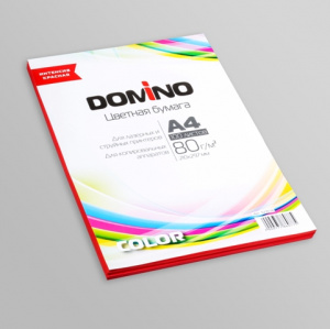 БУМАГА ОФИСНАЯ ЦВЕТНАЯ А4 DOMINO COLOR 100 ЛИСТОВ 80Г/М² ИНТЕНСИВ КРАСНАЯ