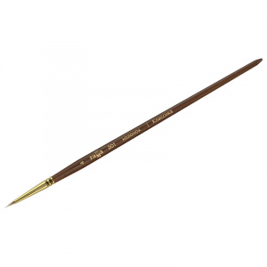 КИСТЬ ГАММА КОЛОНОК КРУГЛАЯ ДЛИННАЯ РУЧКА КОРИЧНЕВАЯ №4