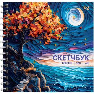 СКЕТЧБУК НА ГРЕБНЕ А5 40 Л "ЗВЕЗДНАЯ НОЧЬ" ОФСЕТНАЯ БУМАГА 120Г/М2