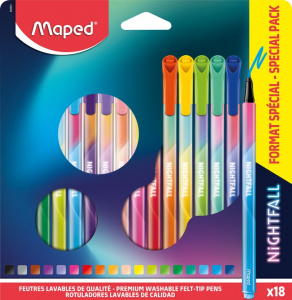 ФЛОМАСТЕPЫ  "MAPED" 18ЦВ  НОЧЬ