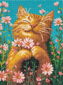 АЛМАЗНАЯ МОЗАИКА "СЧАСТЛИВЫЙ КОТИК" 40*30СМ