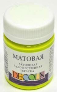 КРАСКА АКРИЛОВАЯ 50МЛ (МАТОВАЯ) ЛАЙМ