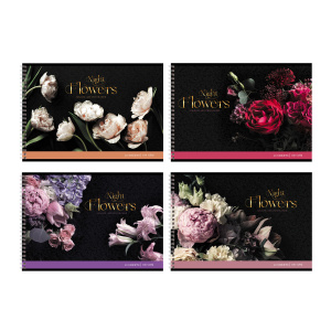 АЛЬБОМ ДЛЯ РИСОВАНИЯ НА ГРЕБНЕ 40 ЛИСТОВ "NIGHT FLOWERS" 