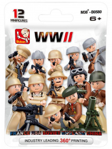 КОНСТРУКТОР WWII "ФИГУРКИ ГЕРОЕВ. АРМИЯ" 5ШТ