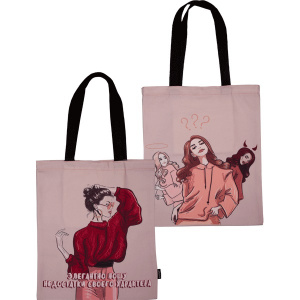 СУМКА-ШОППЕР 35*40СМ "ЭЛЕГАНТНО НОШУ НЕДОСТАТКИ"